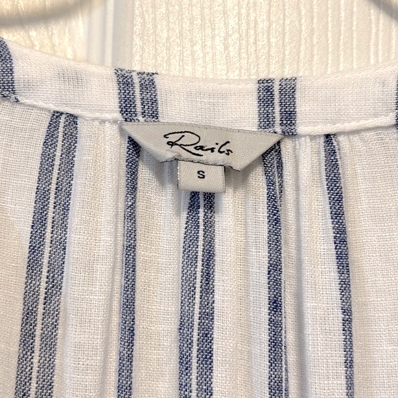 Rails Jasmine Linen-Blend Shirt Dress Blue Villa - Size Small - Picture 9 of 10